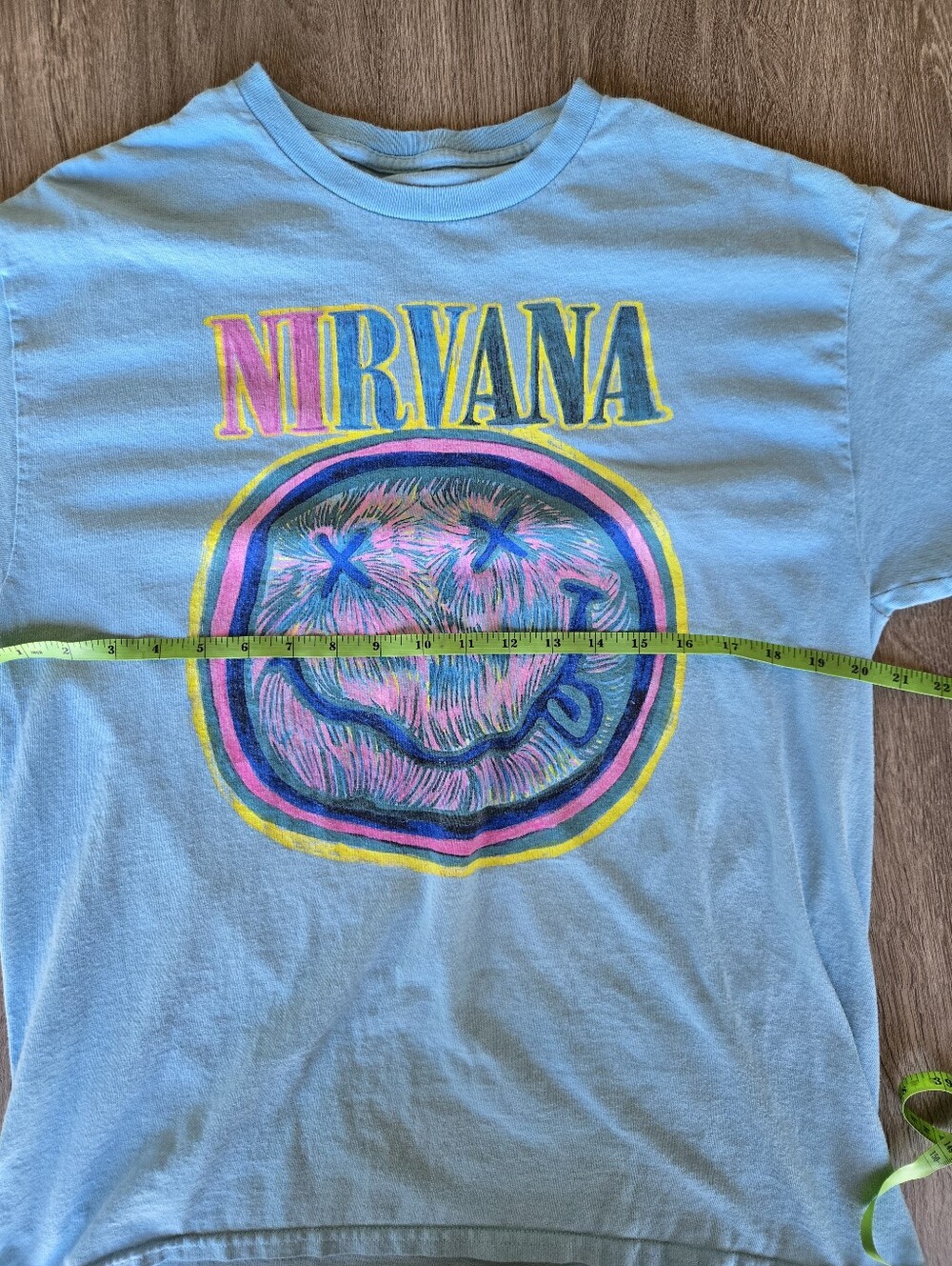 Nirvana "Nevermind" Colorful Sketch Smiley Graphic Tee - Picture 3 of 5